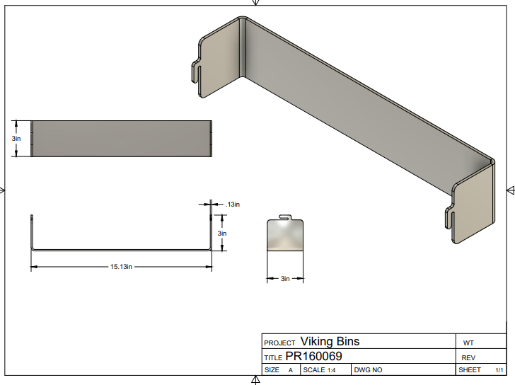 PR160069 - Door Bin Replacement for Viking Refrigerator/Freezer