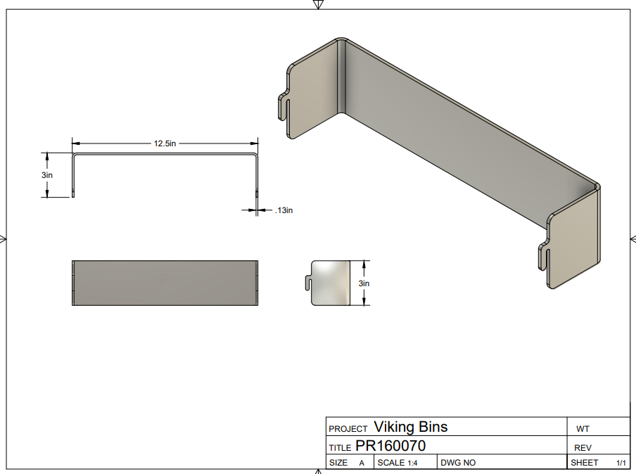 PR160070 - Door Bin Replacement for Viking Refrigerator/Freezer